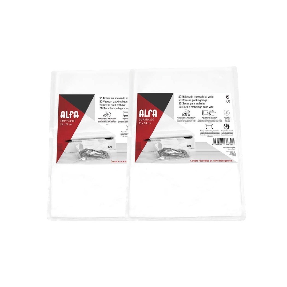 2 PACKS DE BOLSAS 15 X 24CM